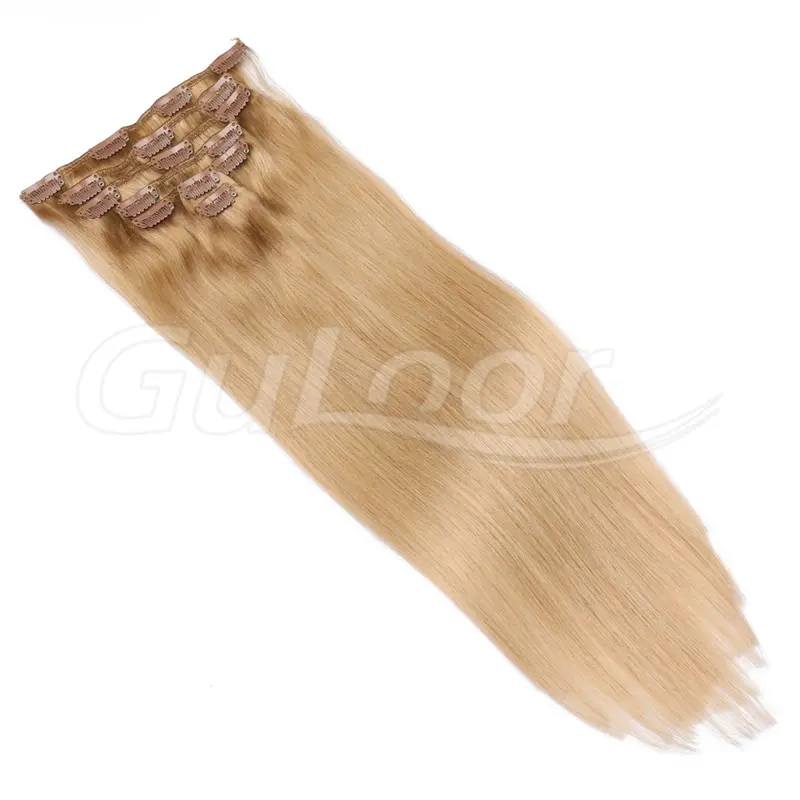 Clips Hair Wholesales 100% human Hair Extensions  #16 Color
